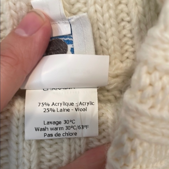 Charabia Cream Cable Knit Wool Blend Turtleneck Sweater | 6A NWT - Picture 3 of 8